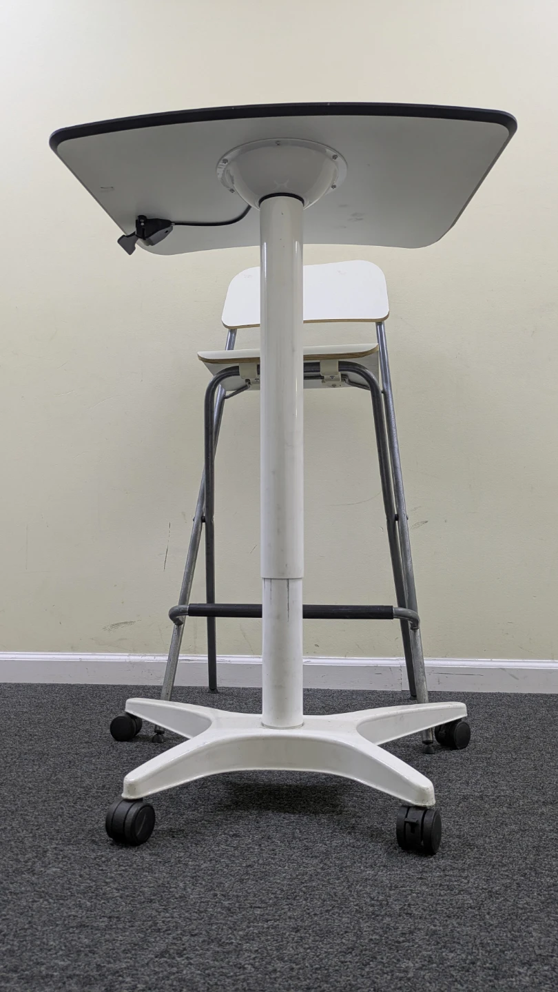 Workstation Adjustable Height White Desk with Chair - photo 4