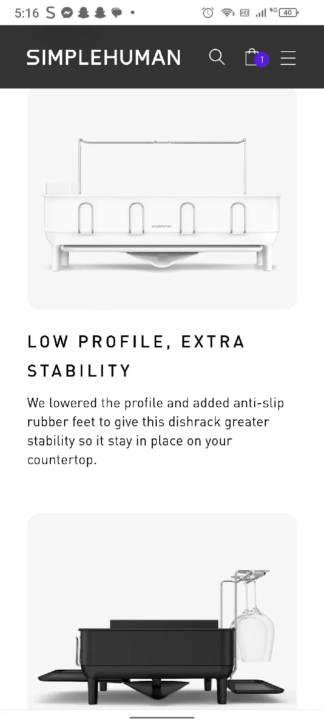 Simplehuman Standard Dish Rack image indicator(10)