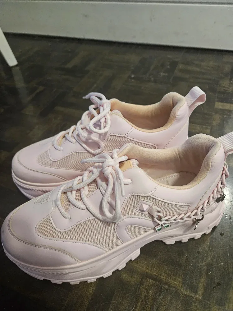 Pink platform sneakers Size 9