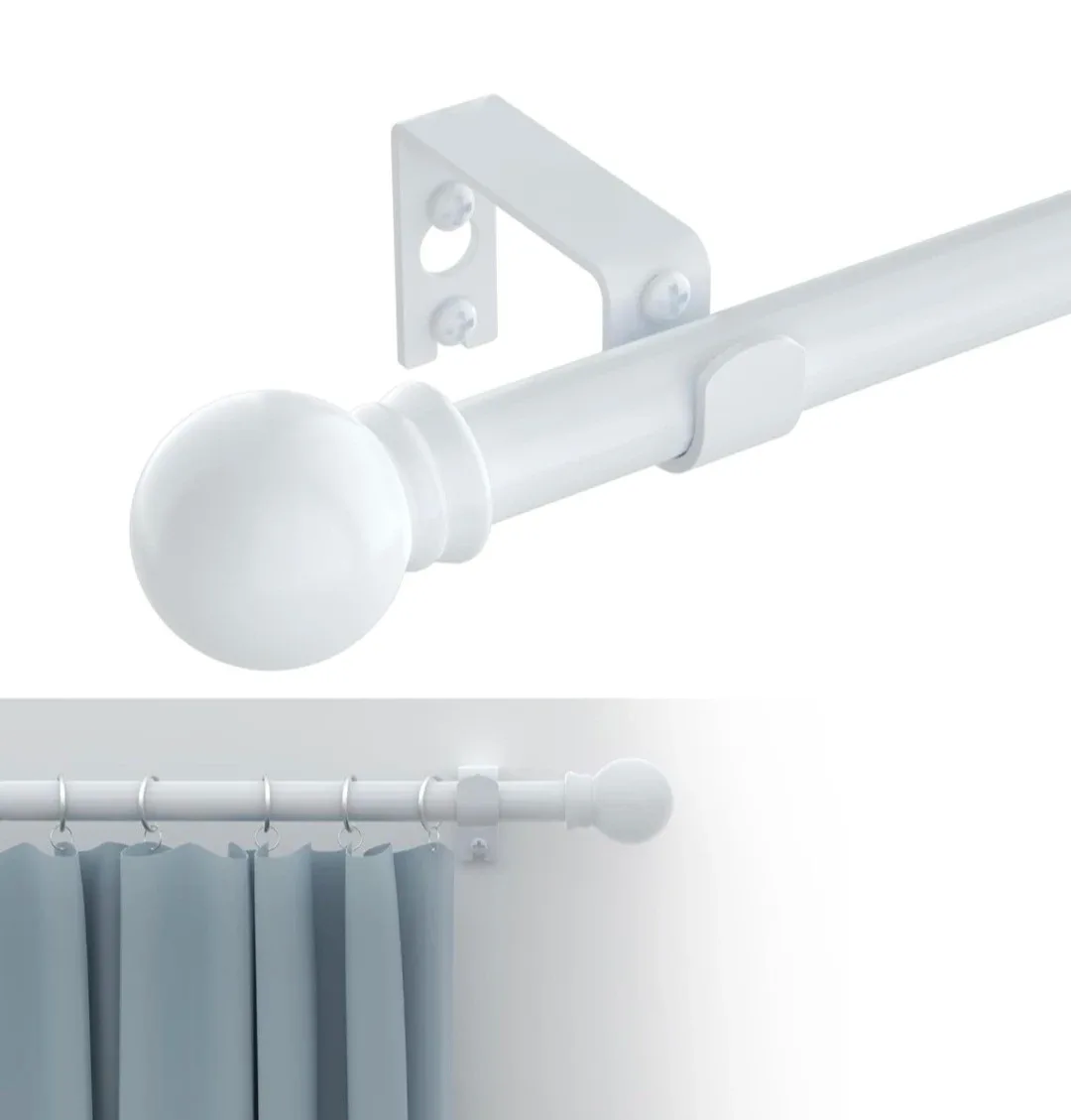 Curtain Rods Adjustable Heavy Duty 32-120", 5/8" Diameter thumbnail