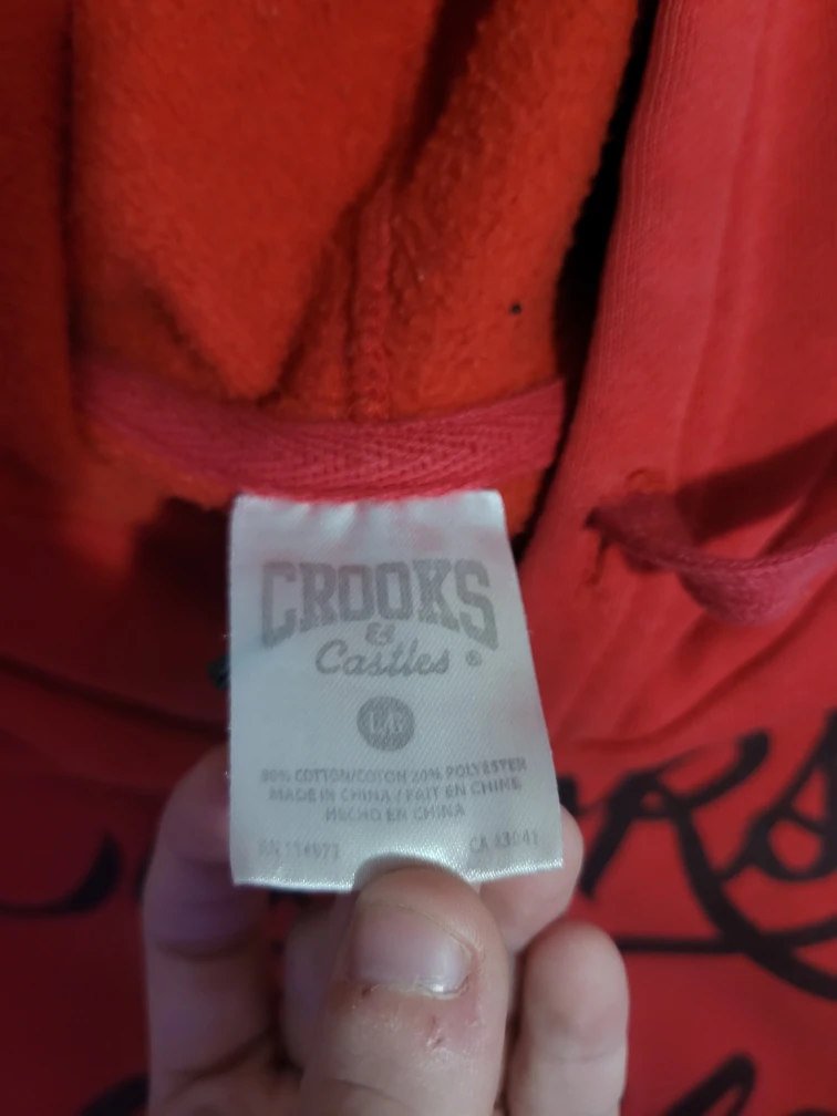 Crooks & Castles Red Hoodie - Size XL - photo 3