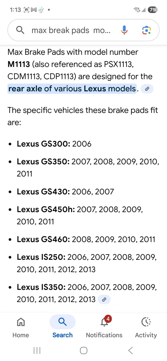 MAX Advanced Brakes M1113 Carbon Ceramic Disc Brake Pads image indicator(3)
