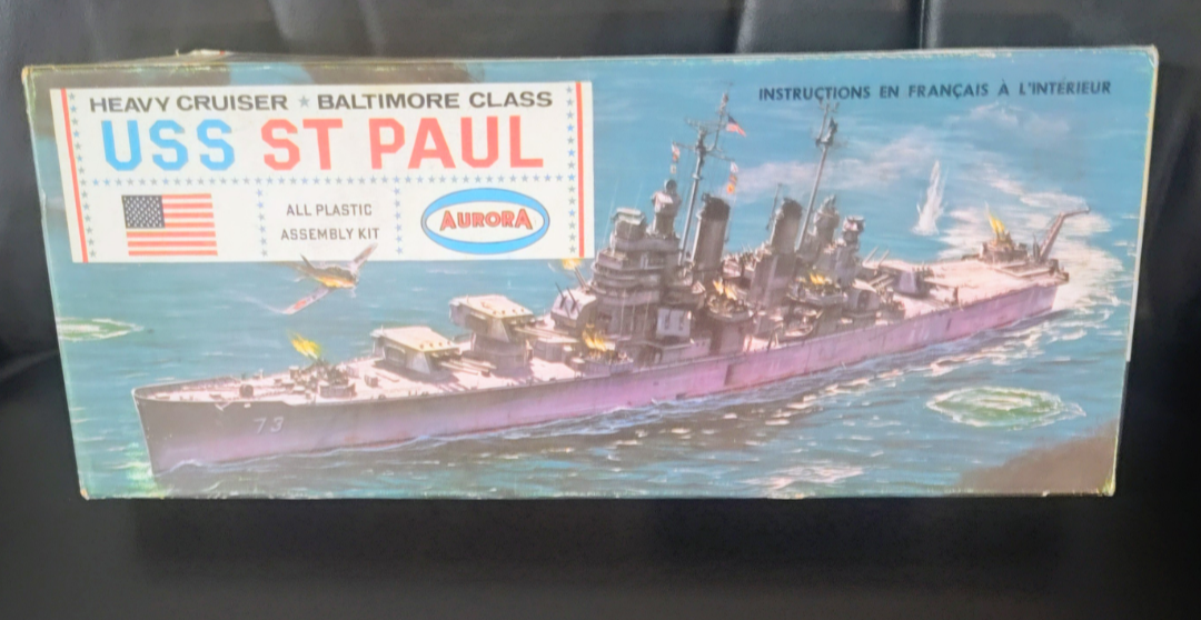 1962 Aurora Model Kit USS St.Paul Baltimore Cruiser - photo 3