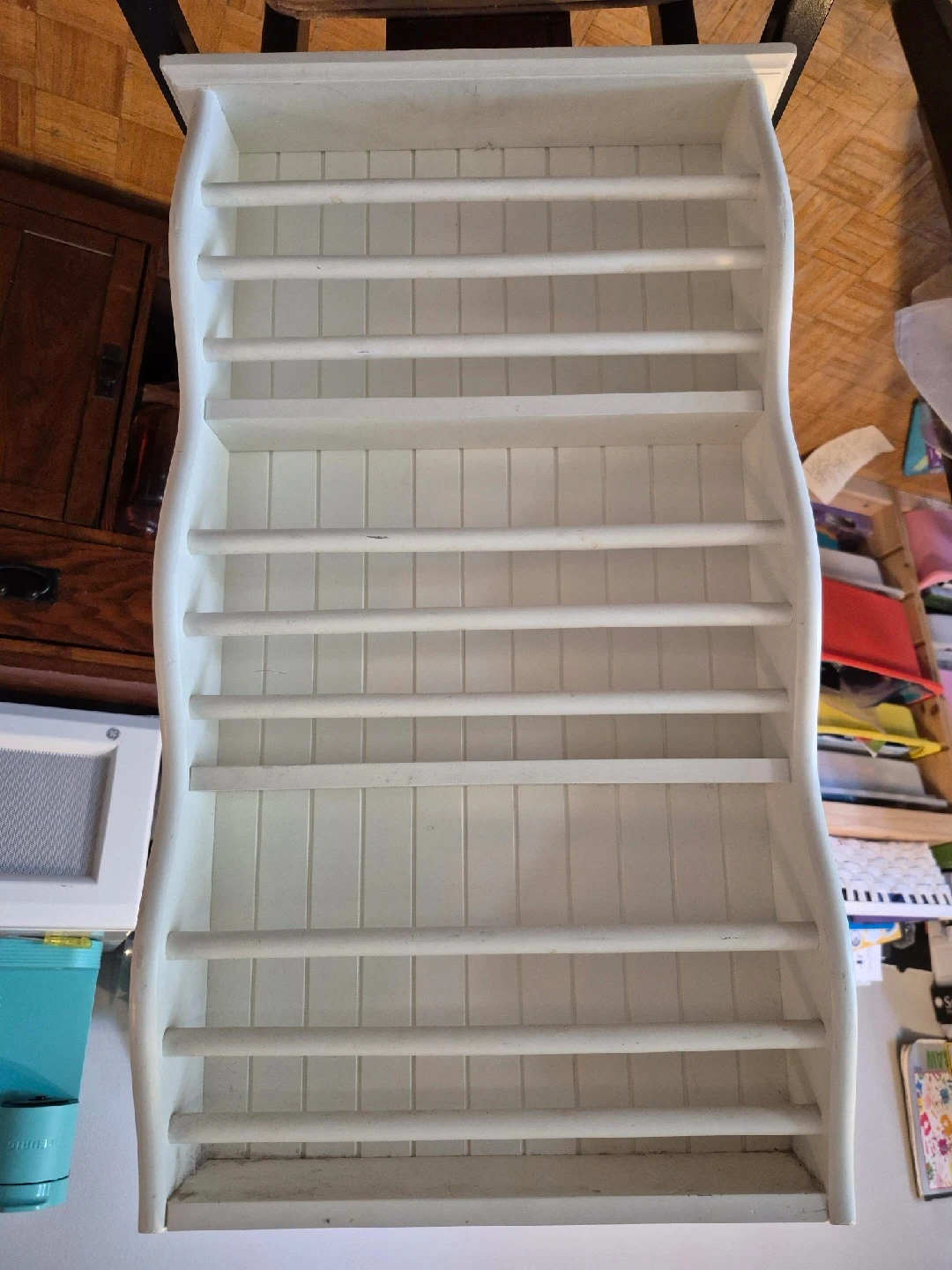 White Wooden Plate Rack - photo 2