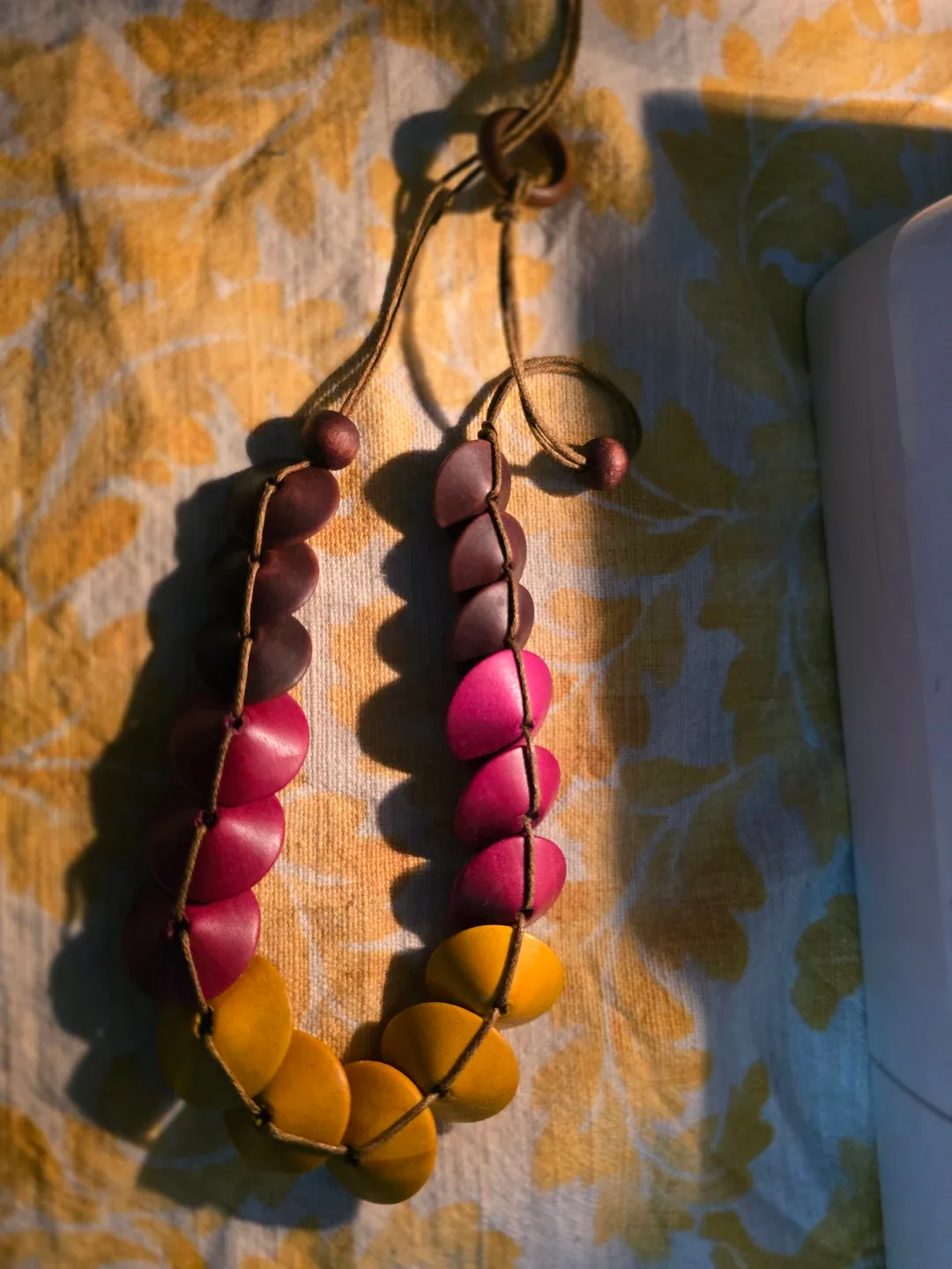 Wooden Bead Necklace - Yellow, Red, Brown image indicator(4)