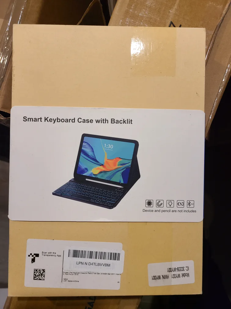 Eocean iPad 9.7" Keyboard Case - Black image indicator(2)