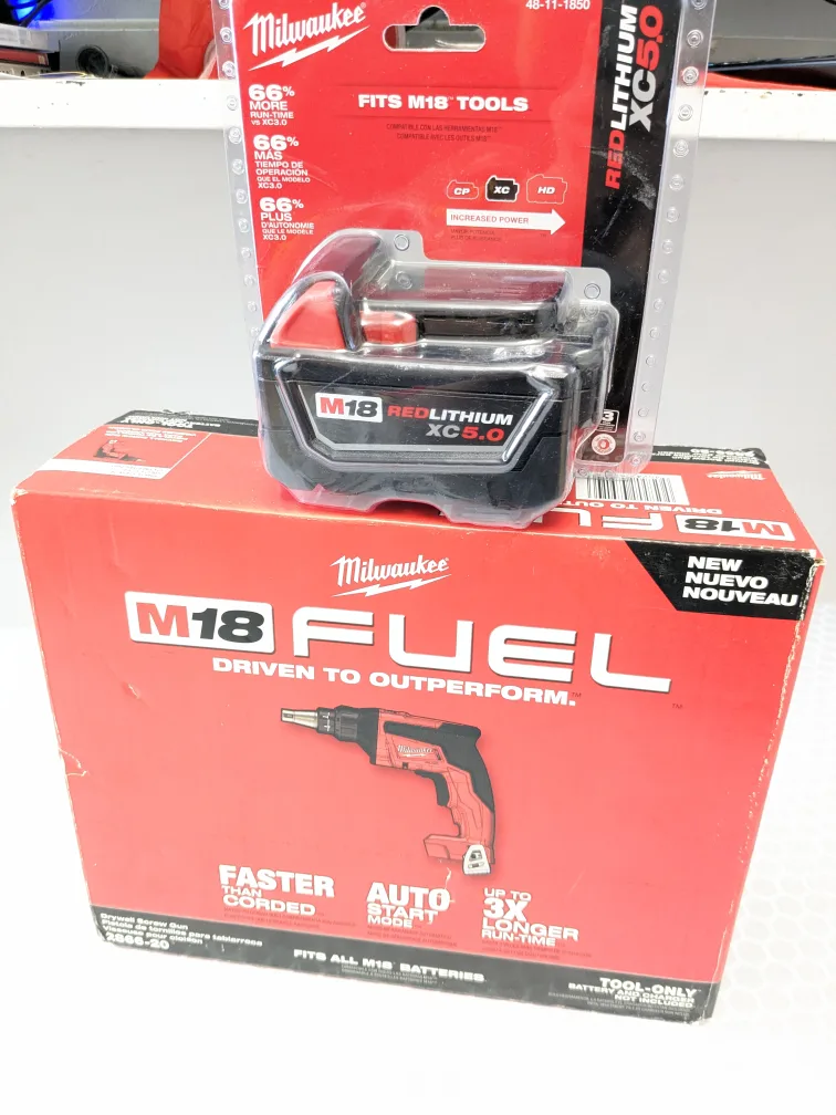 M18 Milwaukee FUEL Drywall Screw Gun + XC 5.0 Battery image indicator(3)