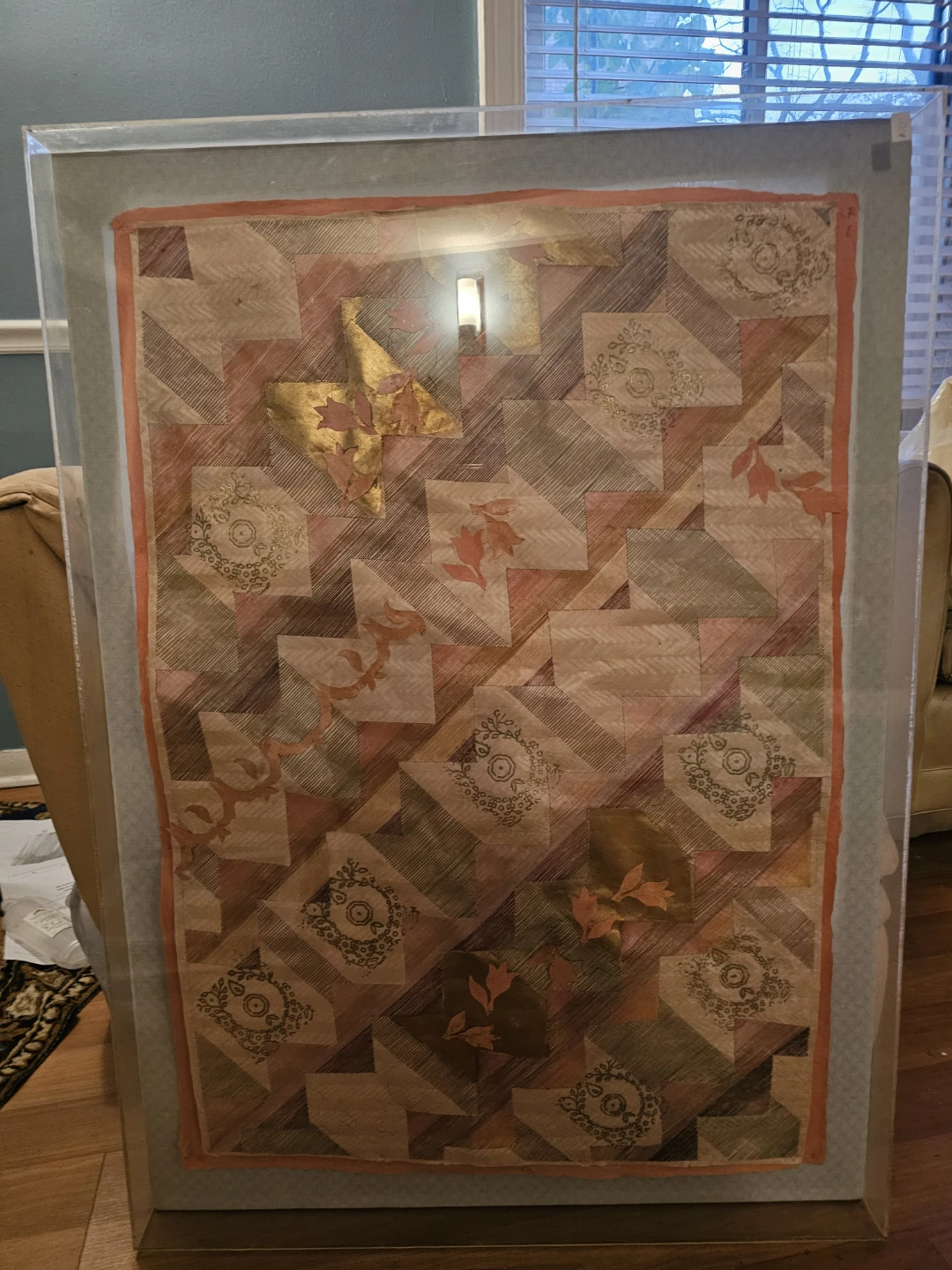 Framed Abstract Textile Art