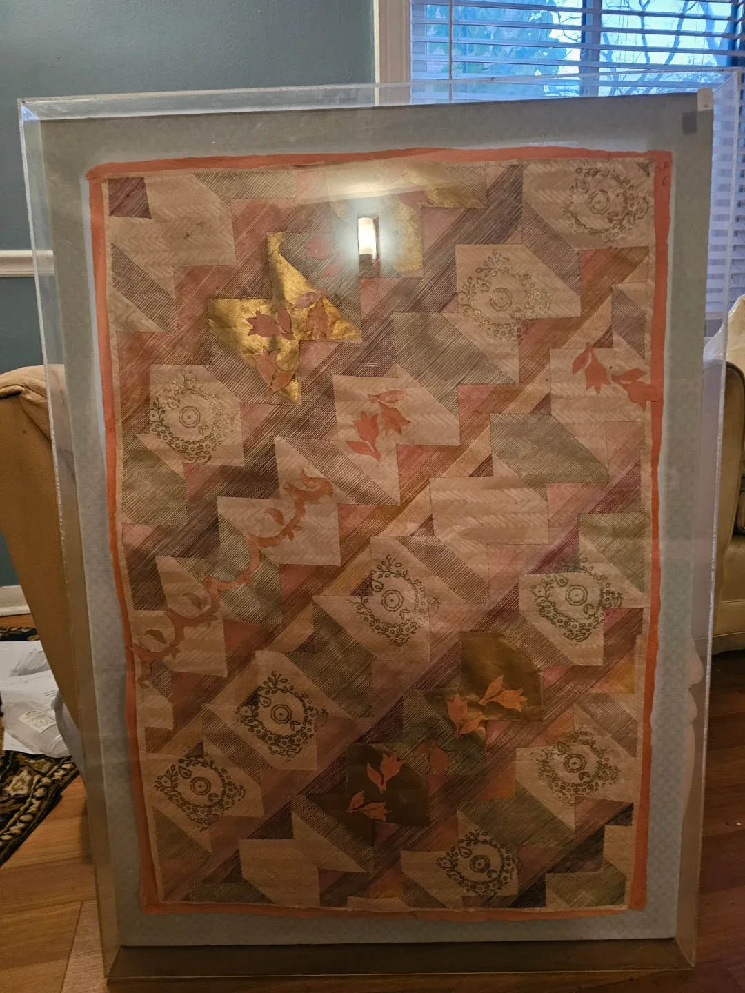 Framed Abstract Textile Art