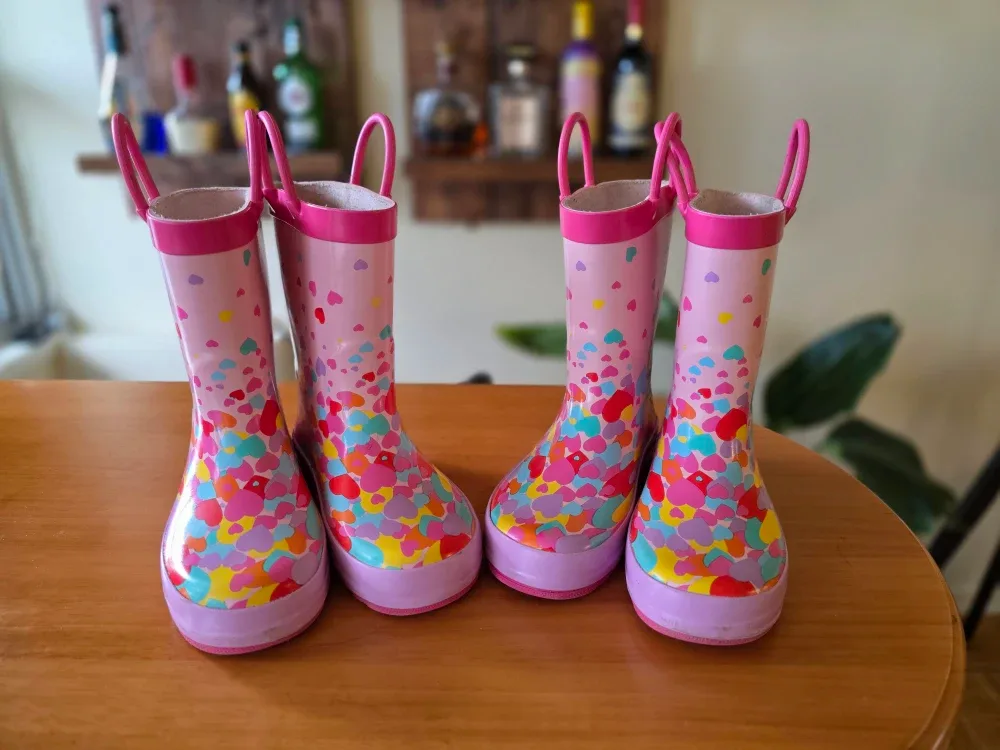 Pink Multi Rain Boots - Size 9