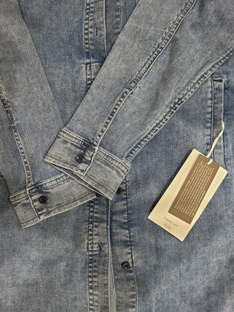 NWT Duer Performance Denim Light Shirt Dress image indicator(2)