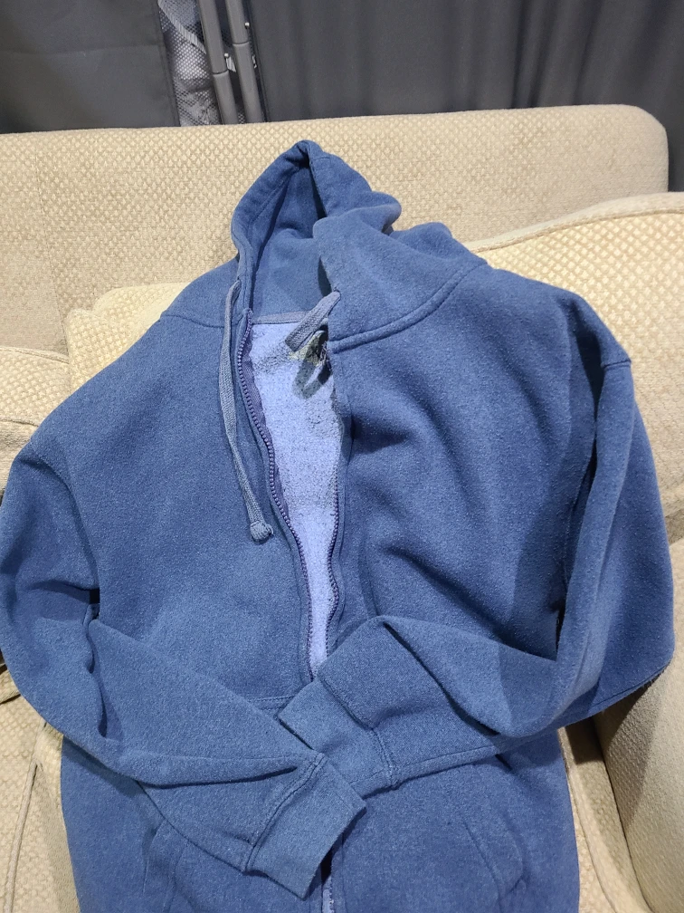 Boys Blue Zip-Up Hoodie - Size L