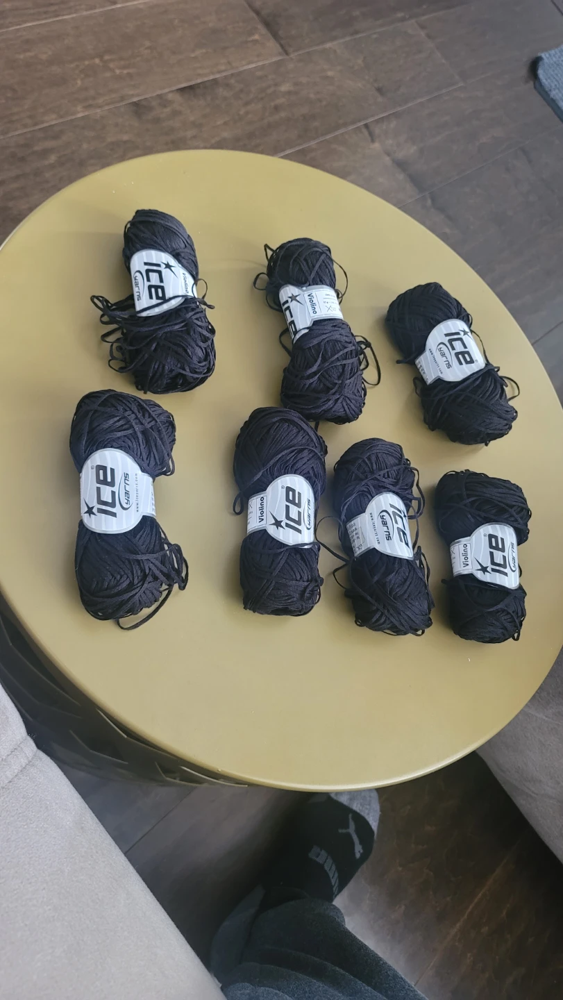 ICE Yarns Violino Black Acrylic Yarn - 7 Skeins