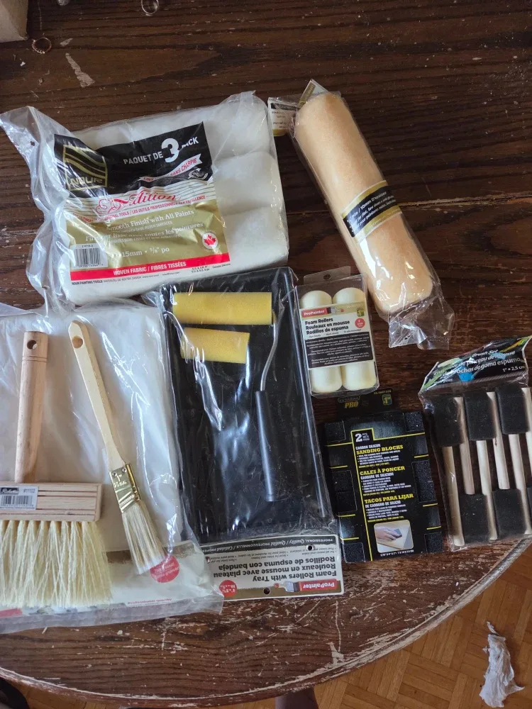 Painting Supplies Bundle - Rollers, Brushes, Sanding Blocks