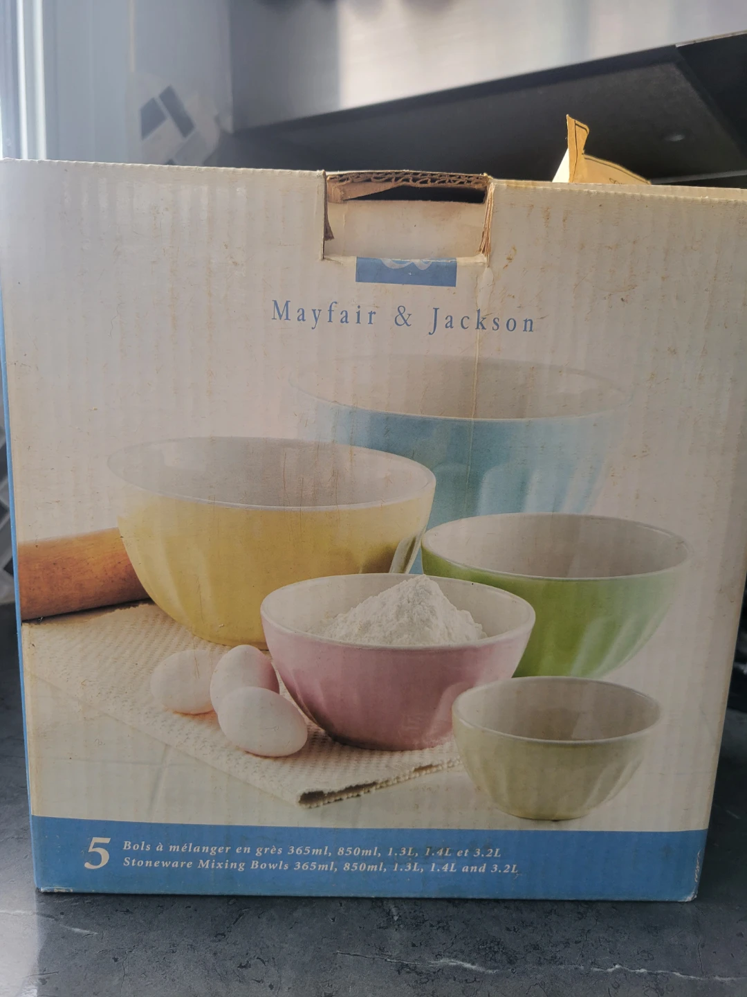 Mayfair & Jackson Stoneware Mixing Bowls (5)🥕