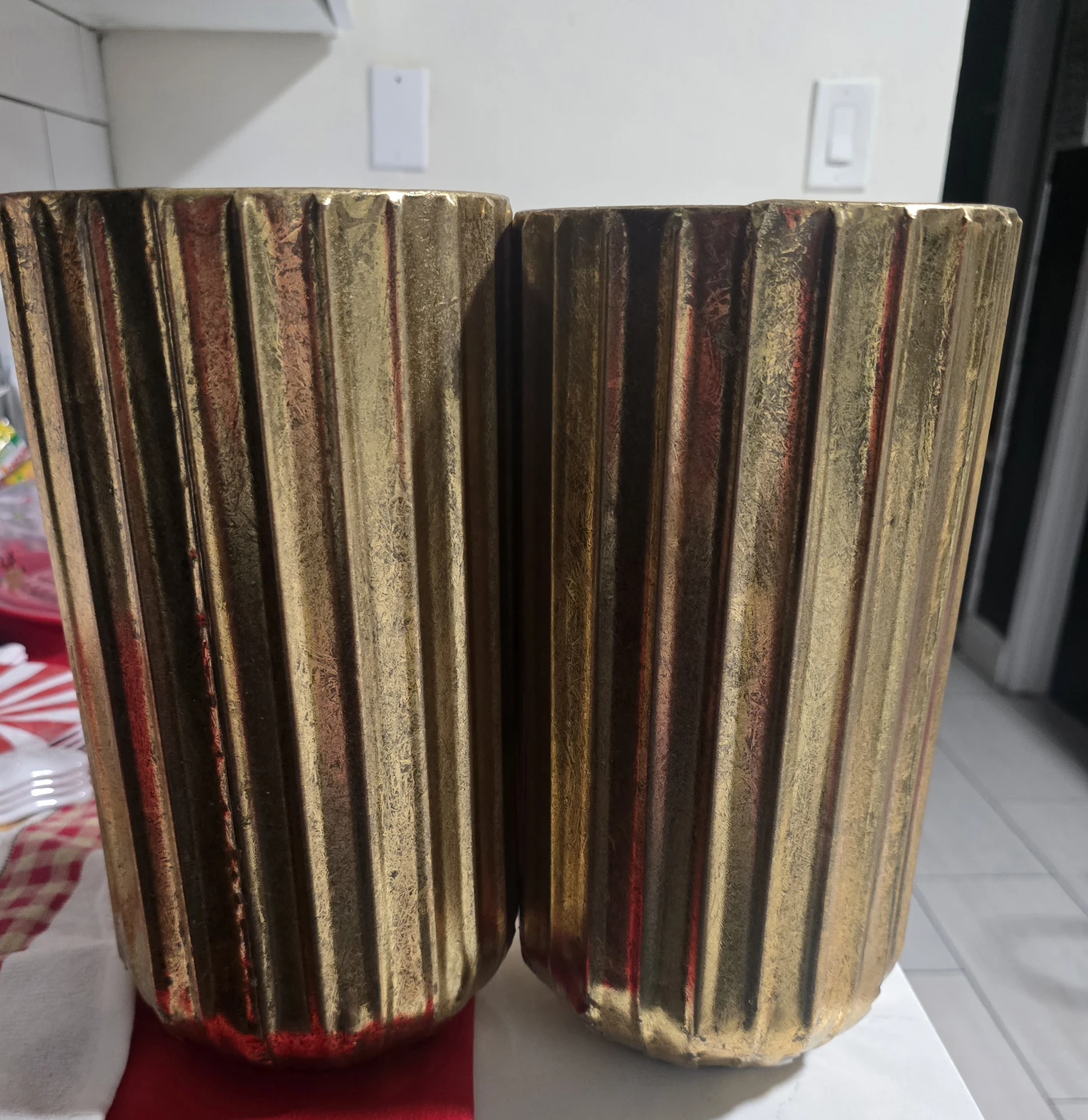 Gold Decorative Vases - Set of 2