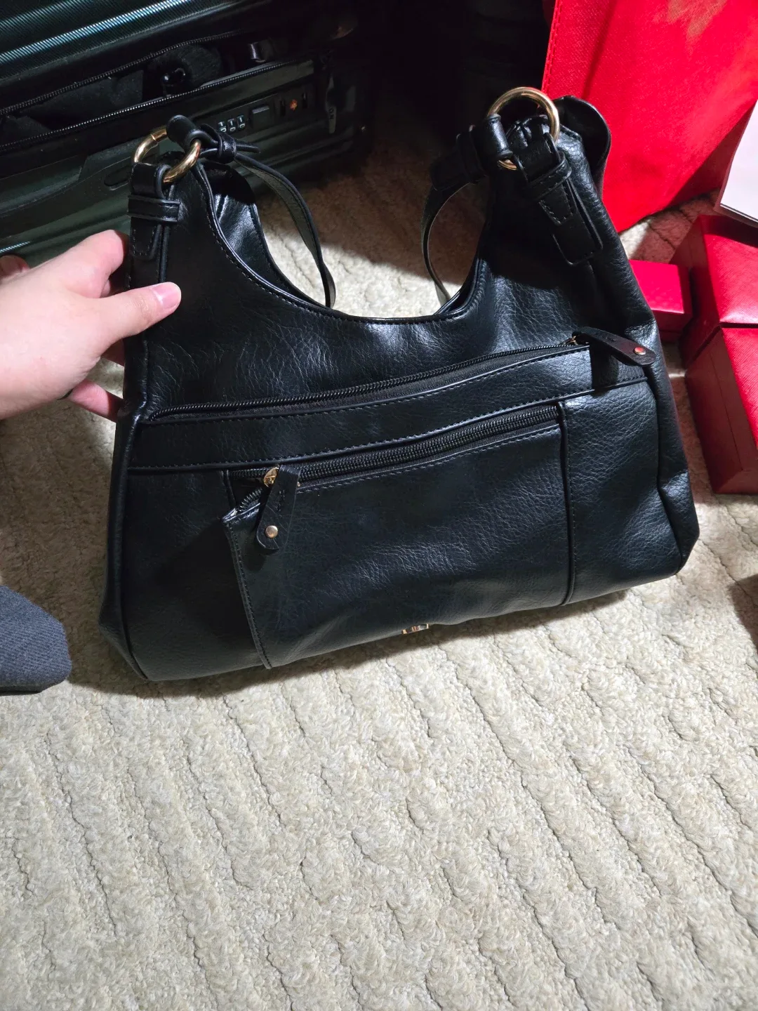 La Diva Italian Design Black Shoulder Bag image indicator(2)