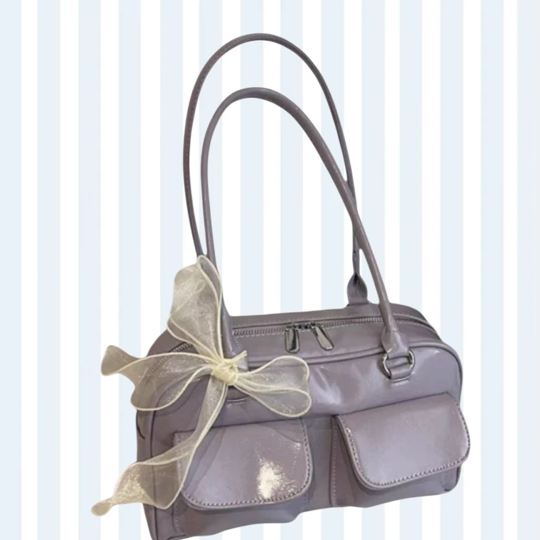 Lilac Handbag with Ribbon - photo 2