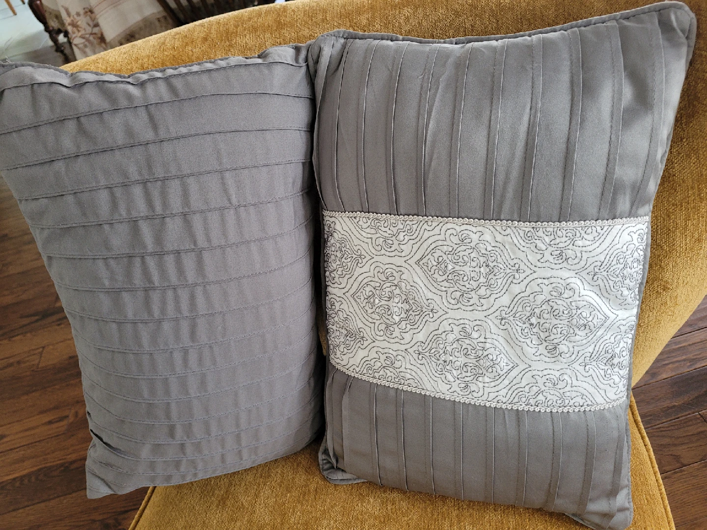 Grey Decorative Pillows - Set of 2