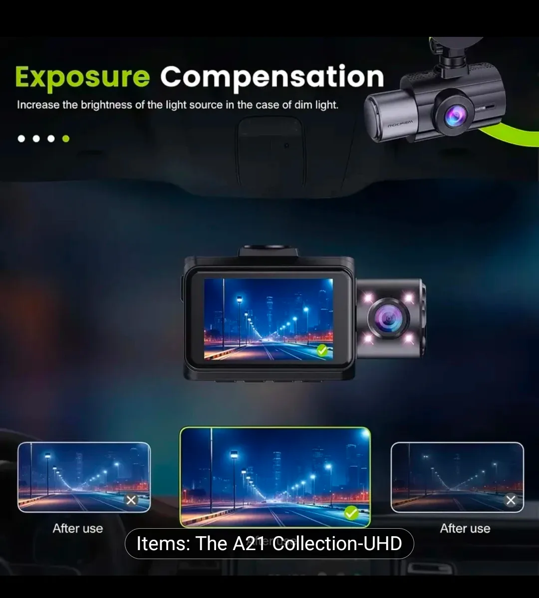 3 Channels Dash Camera 4K DVR Recorder 32Gb Card image indicator(10)