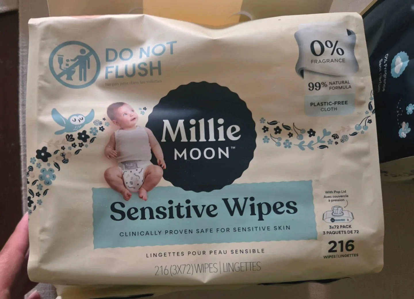 Millie Moon Sensitive Wipes 216 count 1 pack image indicator(3)