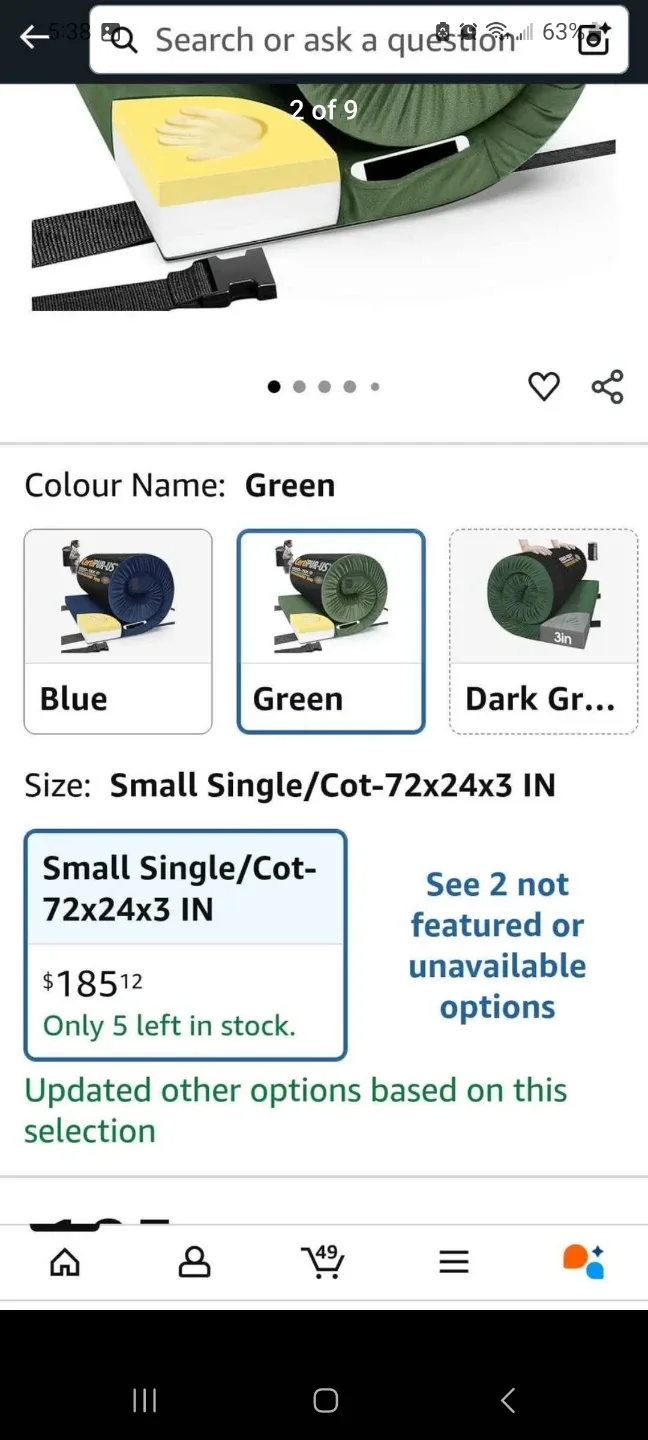 CYMULA Memory Foam Camping Mattress  brand new image indicator(2)