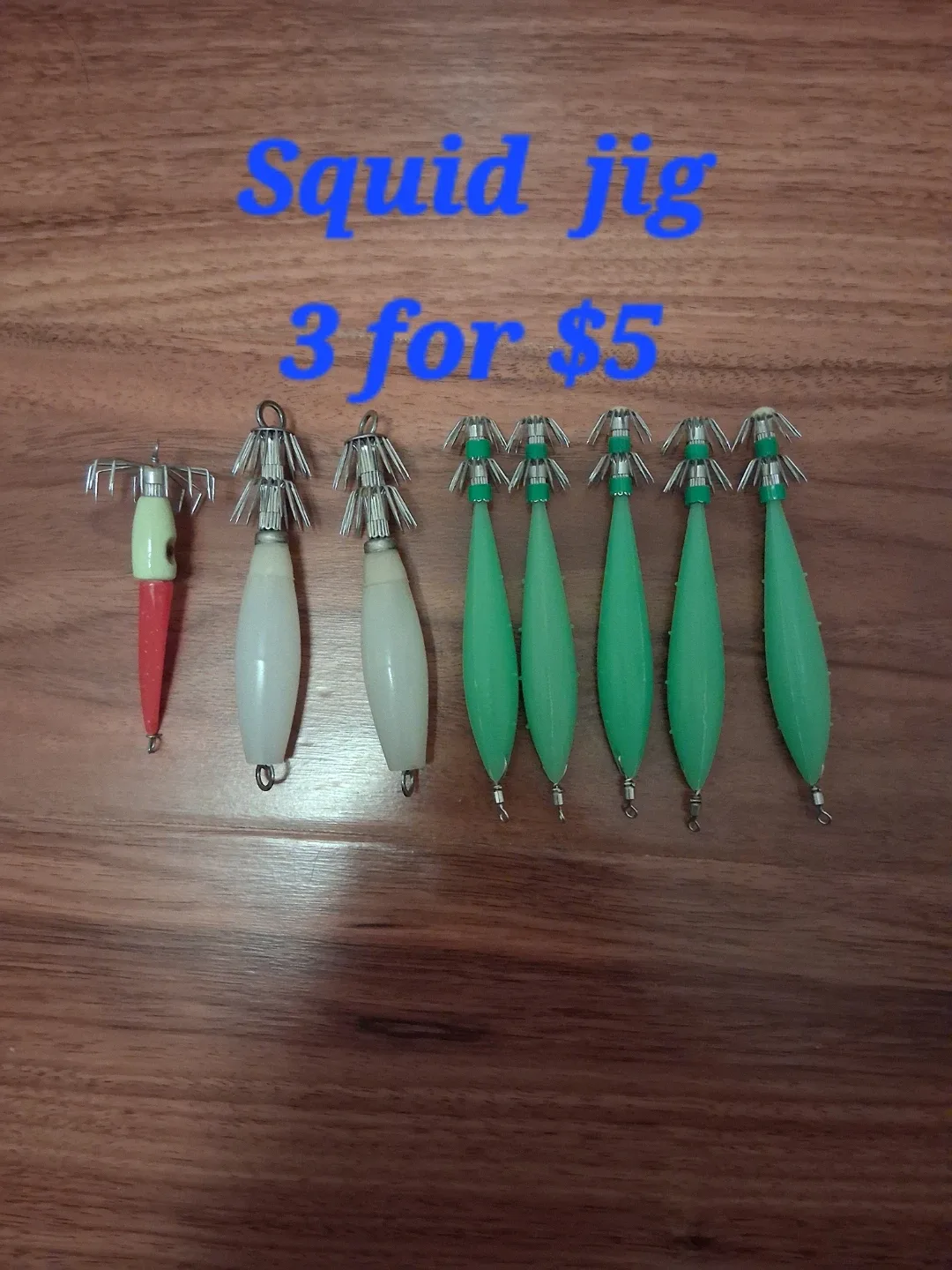 Fishing Lures - Green Squid Jigs