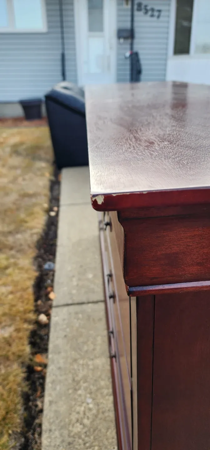 Mahogany Dresser with Mirror - 62x18x32" image indicator(5)