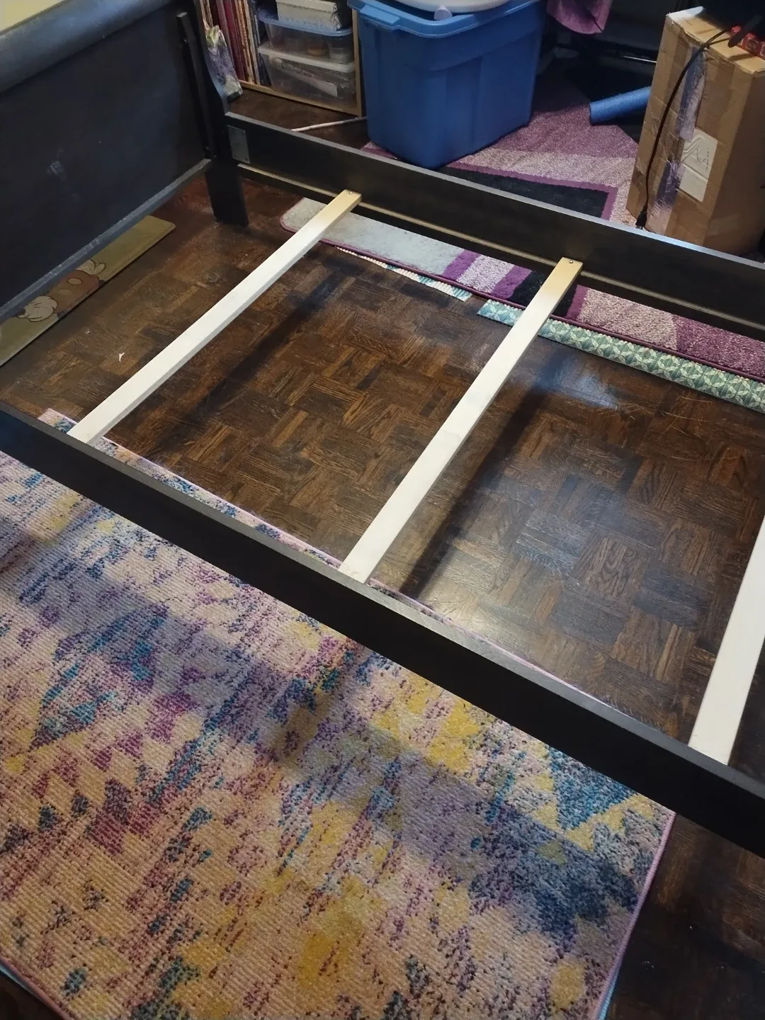 Twin Size Bed Frame - Dark Grey Wood image indicator(2)