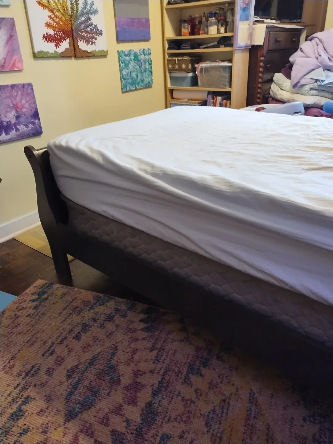 Twin Size Bed Frame - Dark Grey Wood image indicator(3)