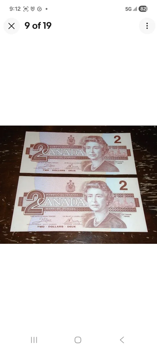 1986 Bank of Canada, Consecutive $2 Bills/AUJ/Crow-Bouey + bonus image indicator(7)
