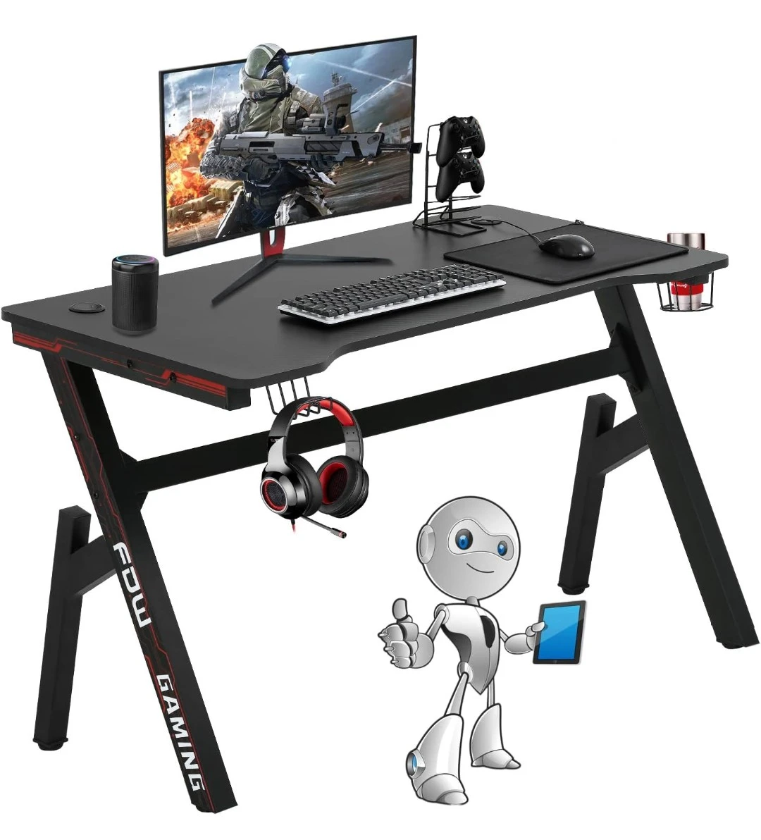 47.2" ergonomic R-shaped gaming desk - photo 2