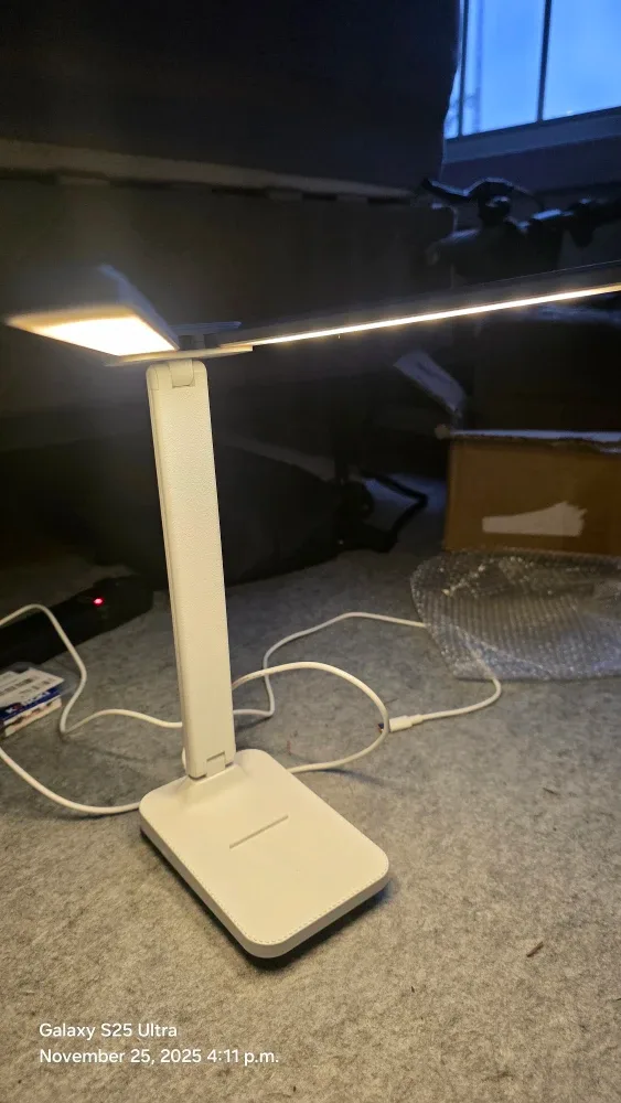 Bright Dual Arm Reading Light, LED Desk Lamp - White image indicator(2)