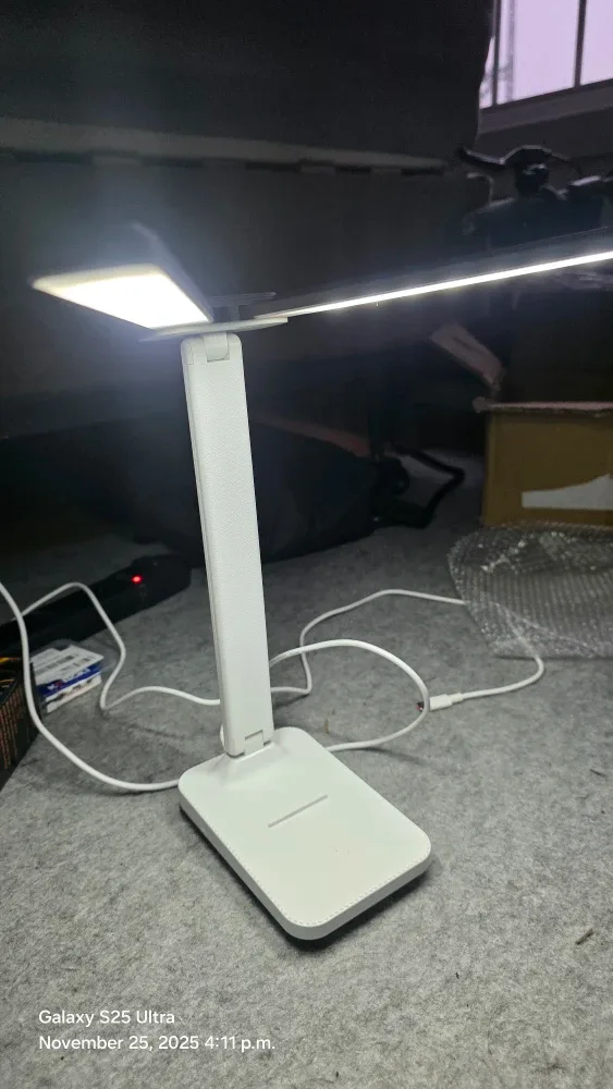 Bright Dual Arm Reading Light, LED Desk Lamp - White image indicator(5)