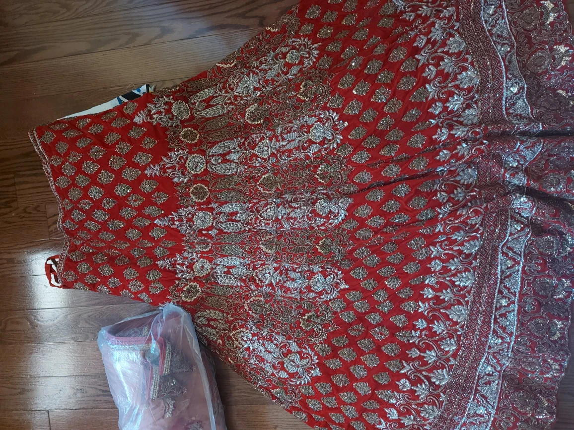 Red & Gold Embroidered Lehenga Choli Set - photo 4