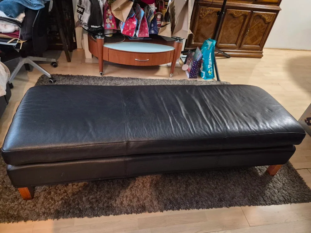 Black Leather Ottoman Bench image indicator(2)