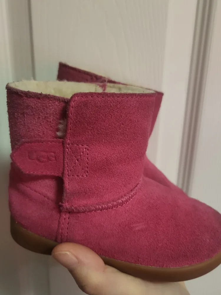 UGG Kids Pink Suede Boots Size 7 image indicator(2)