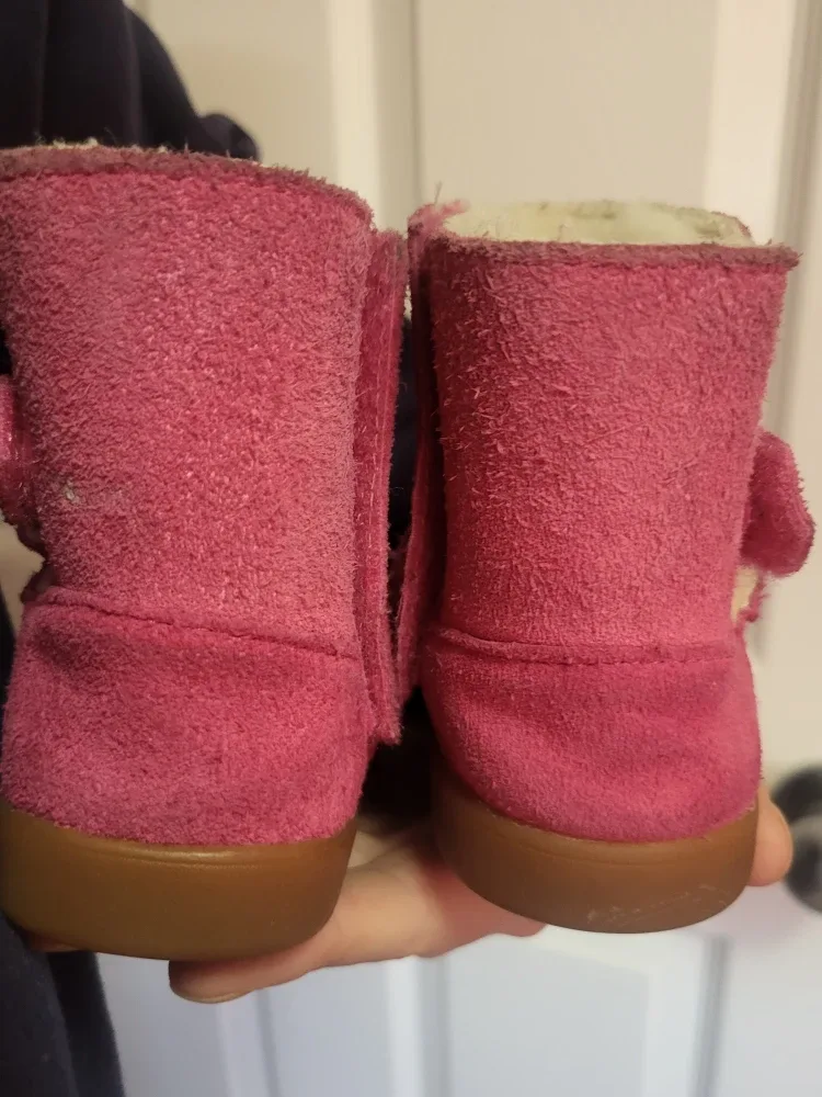 UGG Kids Pink Suede Boots Size 7 image indicator(3)