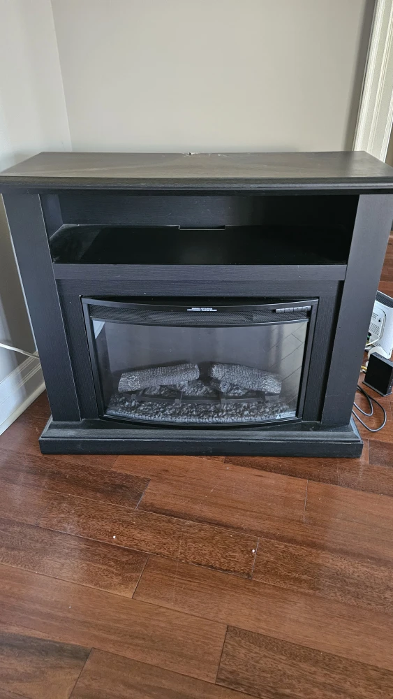 Black Electric Fireplace TV Stand