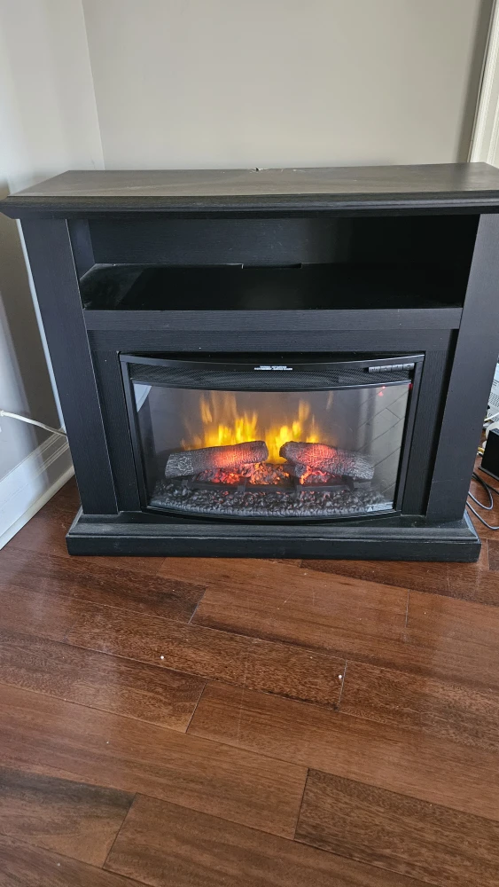 Black Electric Fireplace TV Stand - photo 2