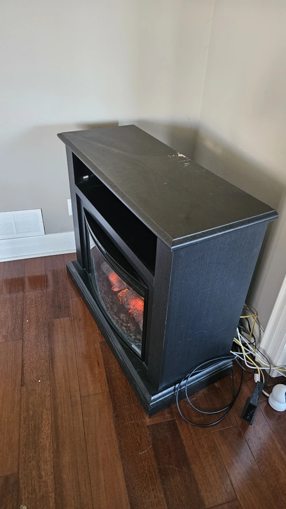 Black Electric Fireplace TV Stand - photo 4