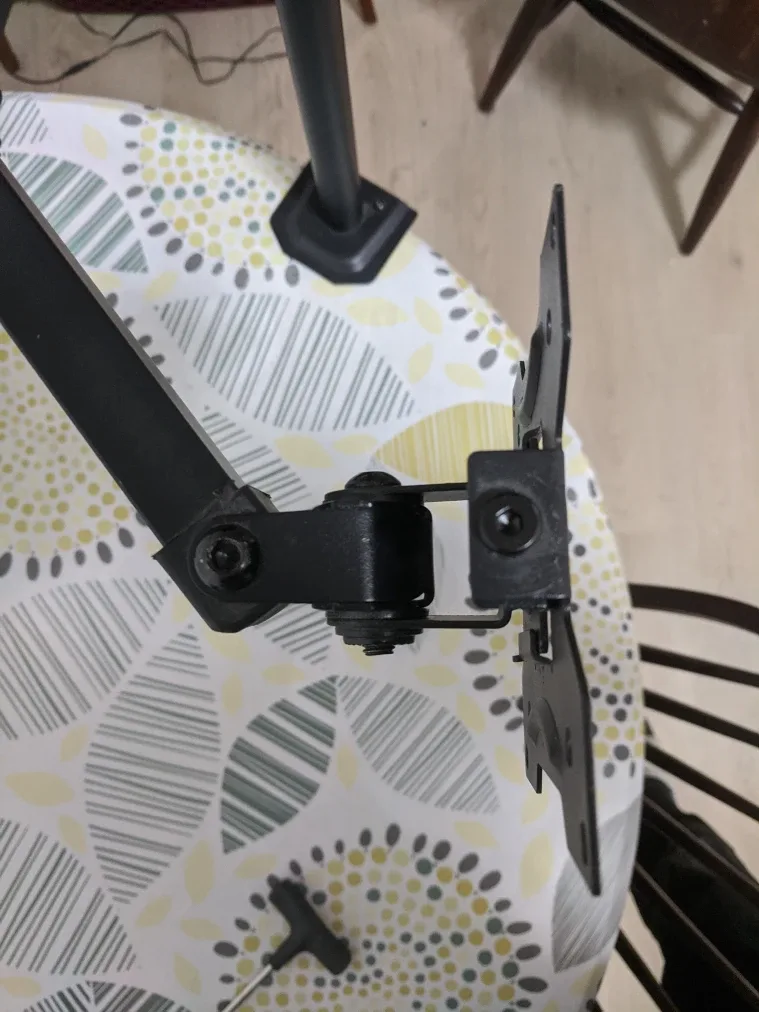 Black Adjustable Monitor Desk Mount image indicator(6)