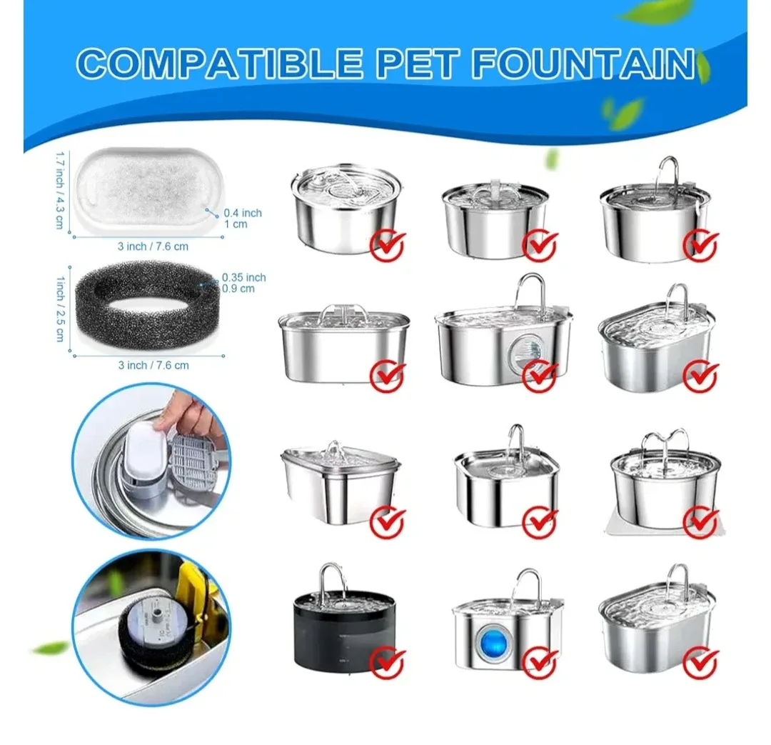 New Pet Fountain Filters - 10 Pack image indicator(2)
