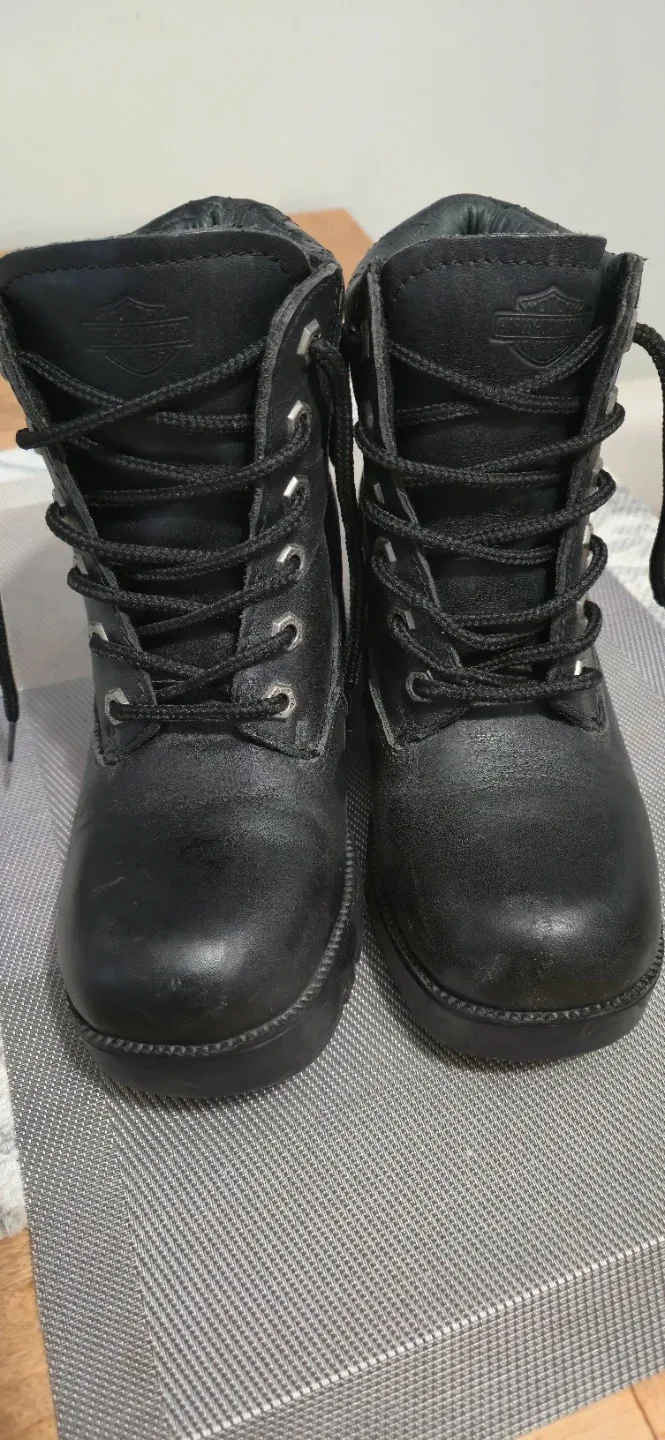 Harley Davidson Black Leather Boots