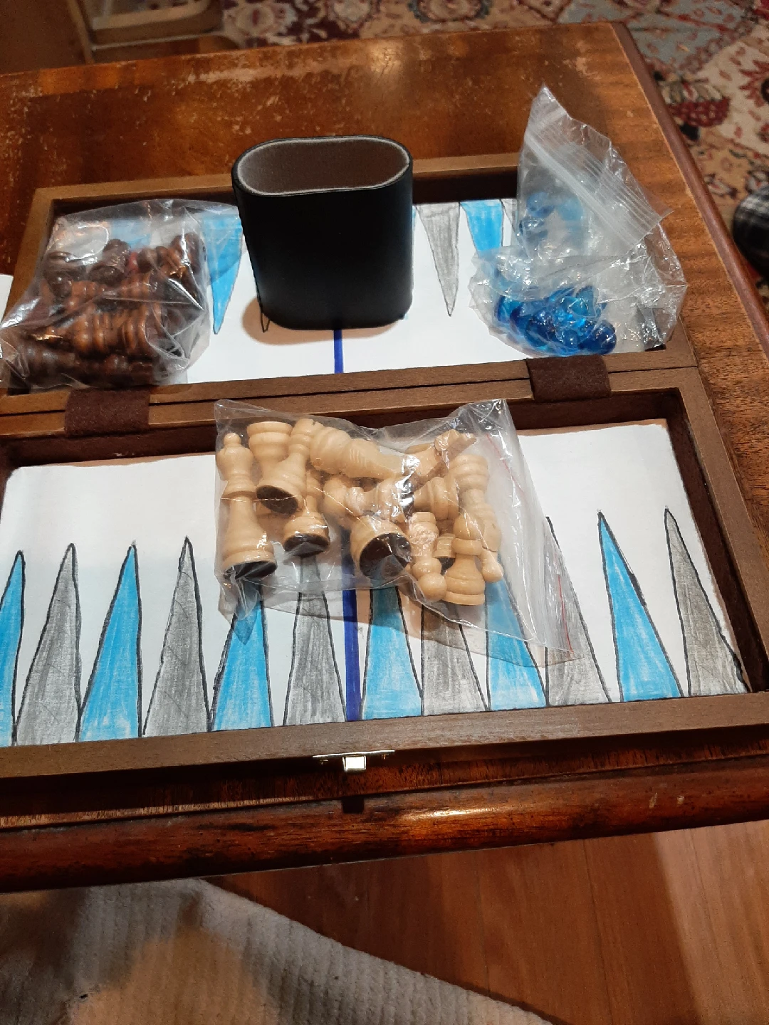 Vintage Backgammon Set with Pieces