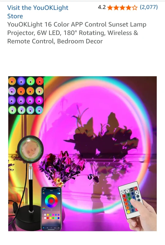YouOKLight Sunset Lamp Projector - photo 2