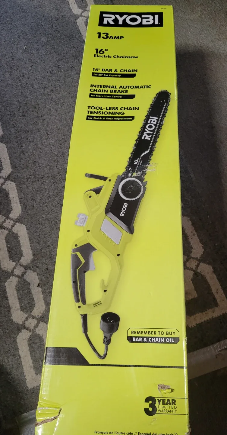New Ryobi 16" 13 Amp Electric Chainsaw