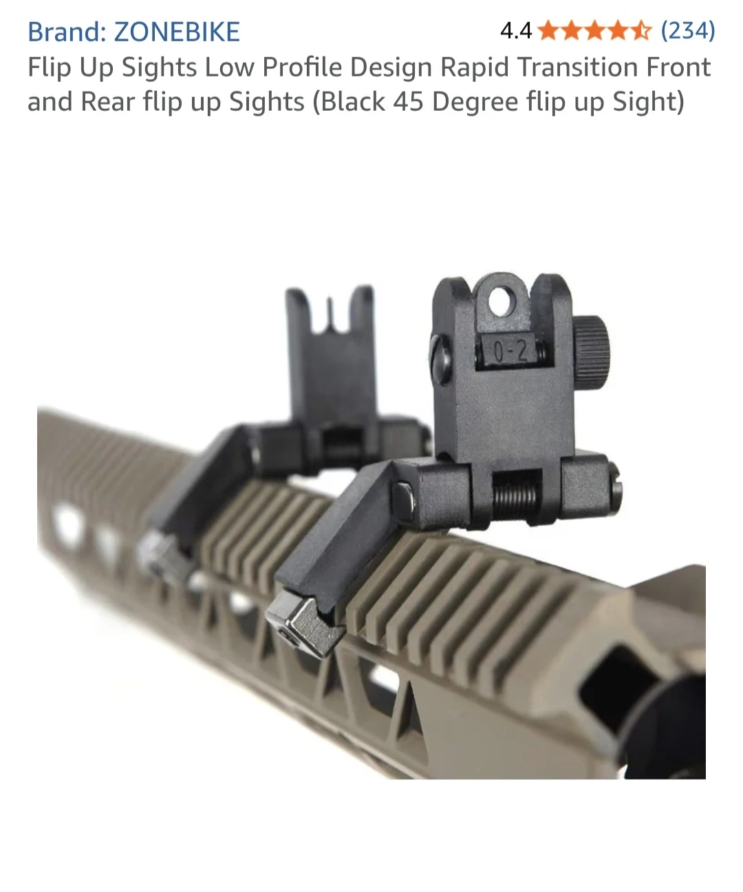 ZONEBIKE Flip Up Sights - Low Profile Design