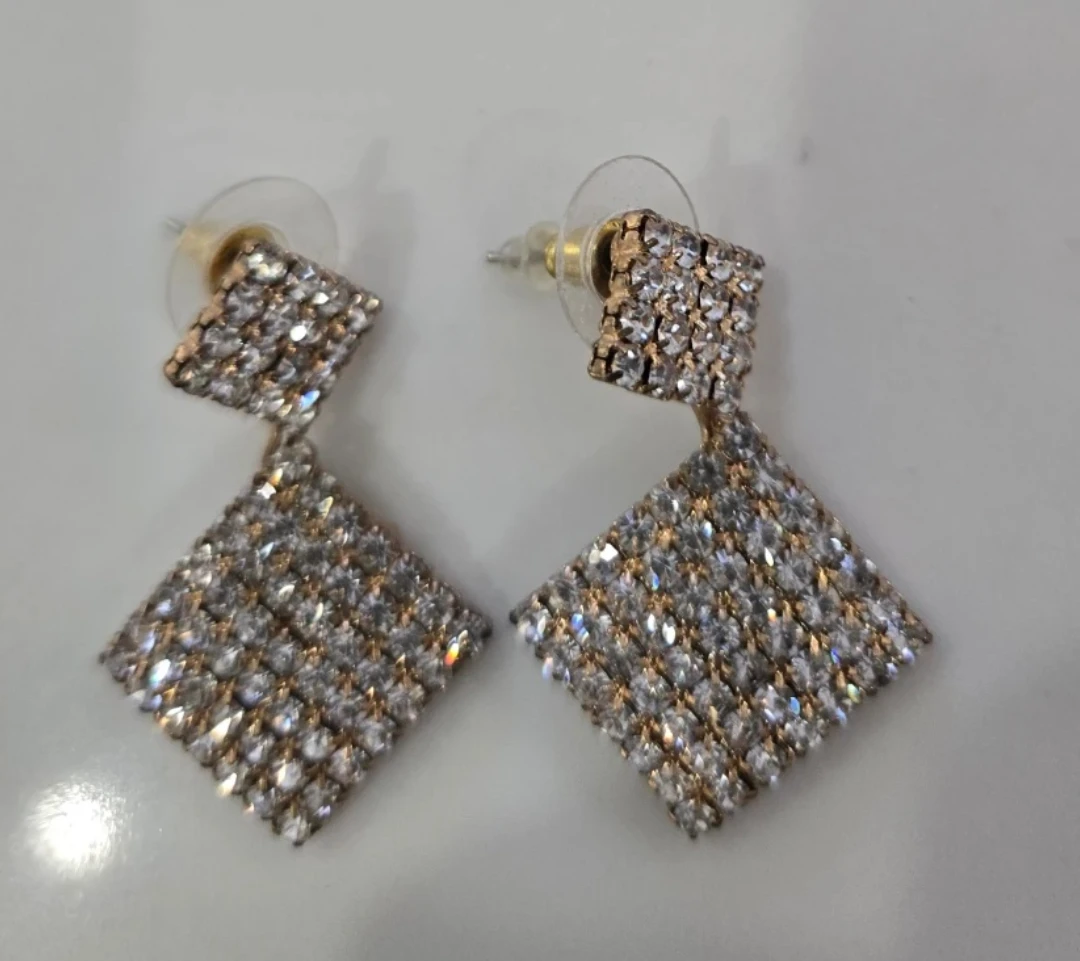 Rhinestone Drop Earrings - photo 2