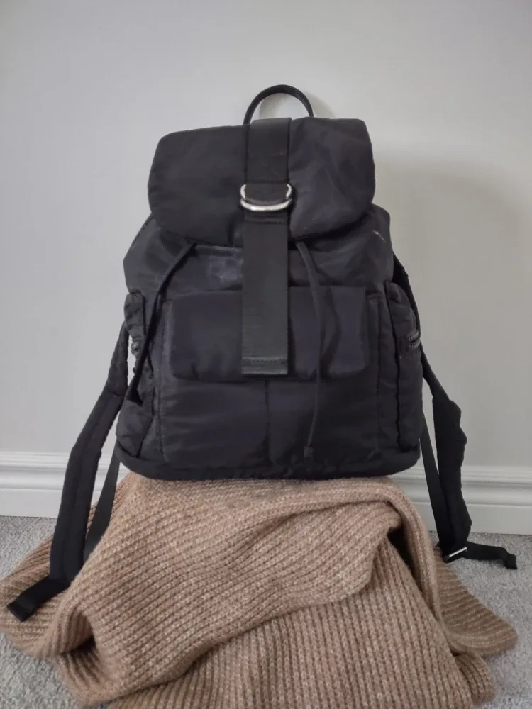 Top Shop Black Nylon Backpack image indicator(2)